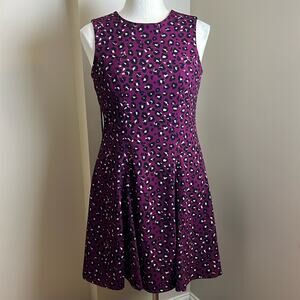 Tommy Hilfiger purple animal print sleeveless fit and flare dress 8